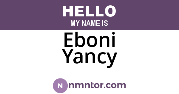 Eboni Yancy