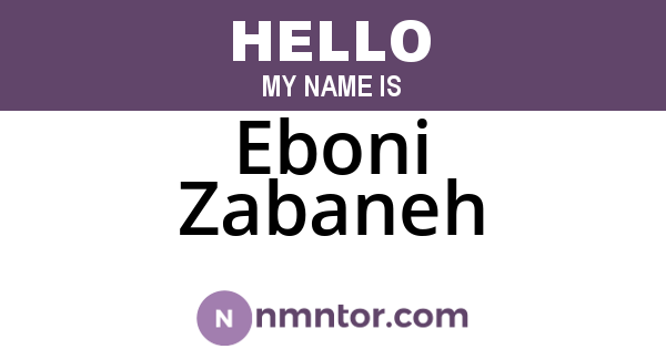Eboni Zabaneh