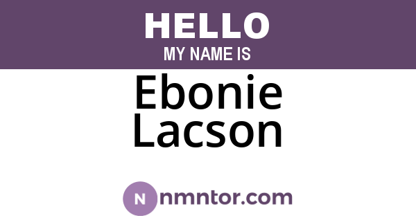 Ebonie Lacson
