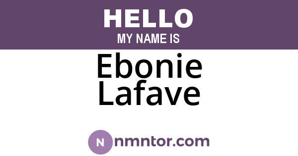 Ebonie Lafave