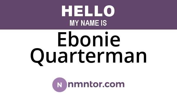 Ebonie Quarterman
