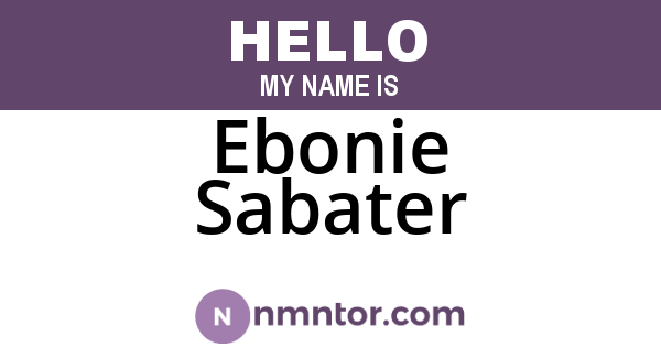 Ebonie Sabater