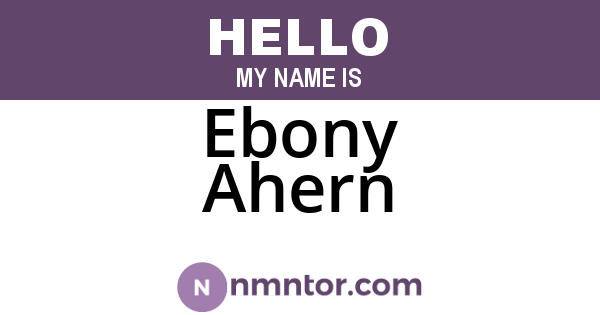 Ebony Ahern