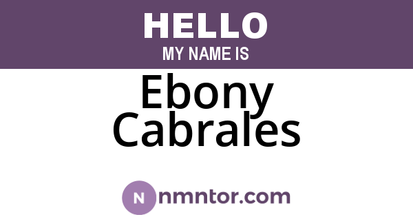 Ebony Cabrales