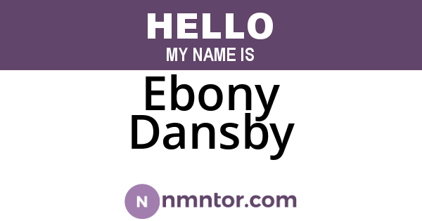 Ebony Dansby