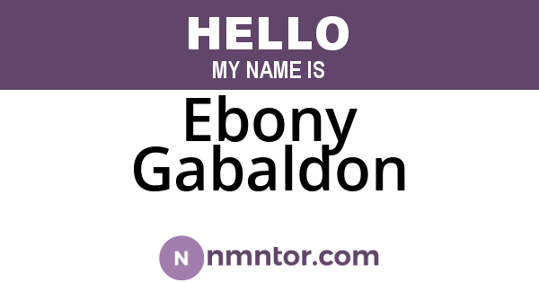 Ebony Gabaldon