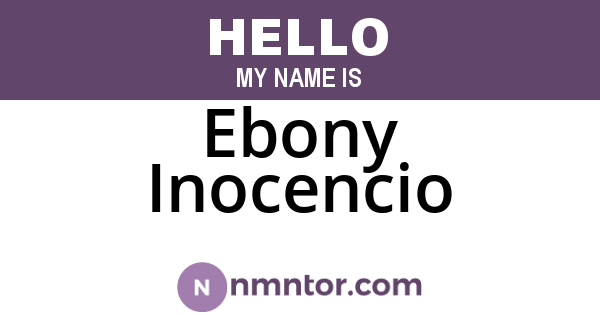Ebony Inocencio