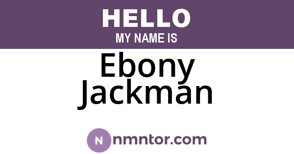 Ebony Jackman