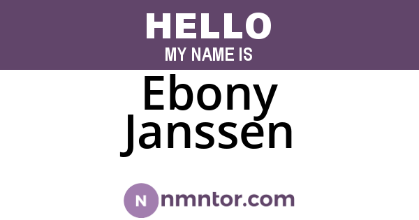 Ebony Janssen