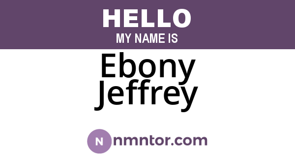 Ebony Jeffrey