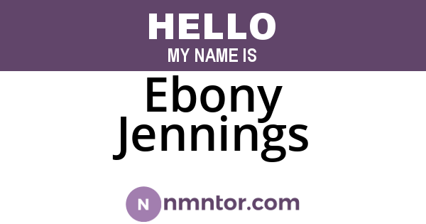 Ebony Jennings