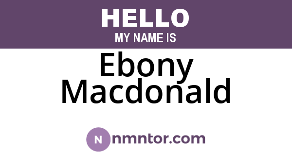 Ebony Macdonald