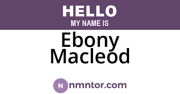 Ebony Macleod