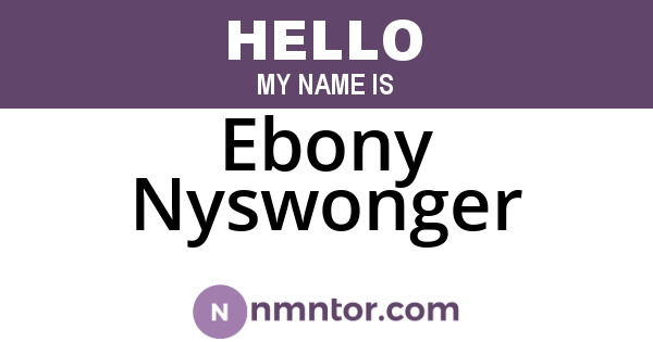 Ebony Nyswonger