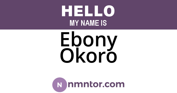 Ebony Okoro