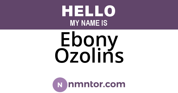 Ebony Ozolins