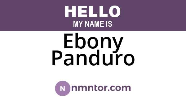 Ebony Panduro