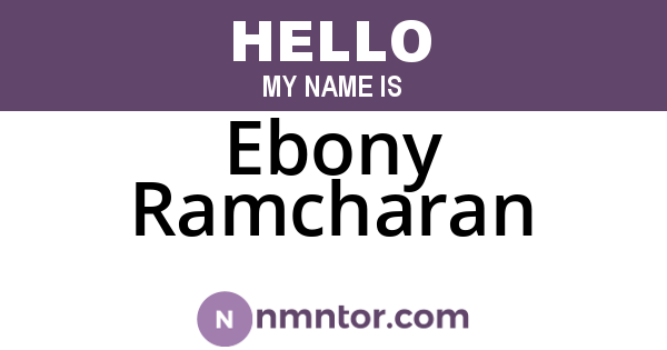 Ebony Ramcharan