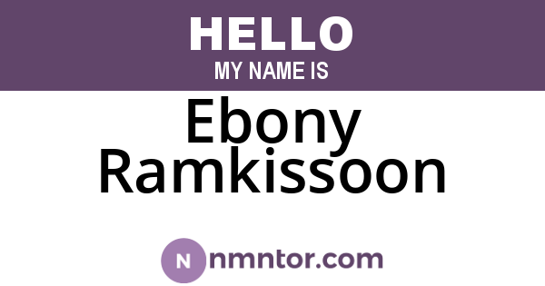 Ebony Ramkissoon