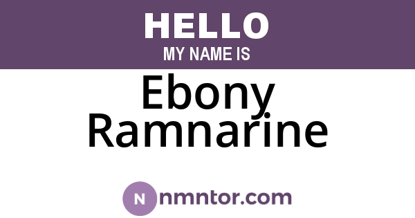 Ebony Ramnarine