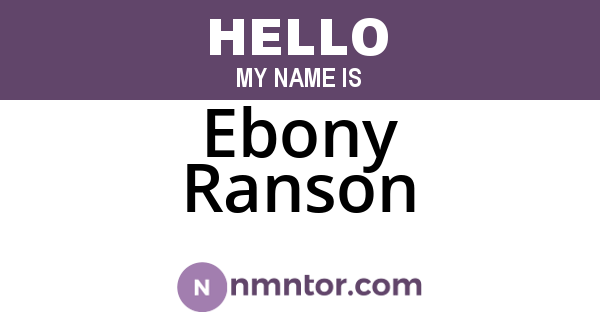 Ebony Ranson