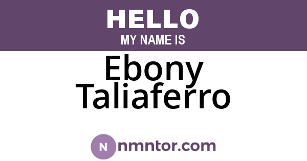 Ebony Taliaferro