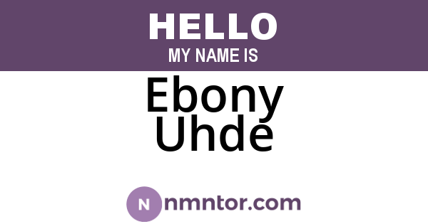 Ebony Uhde