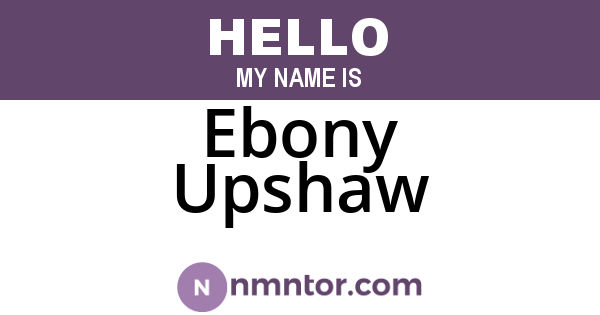 Ebony Upshaw