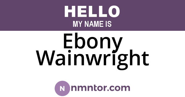 Ebony Wainwright