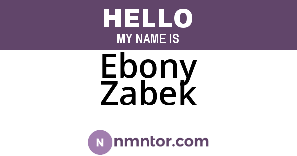 Ebony Zabek