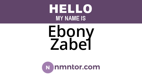 Ebony Zabel