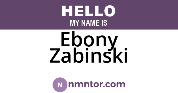 Ebony Zabinski