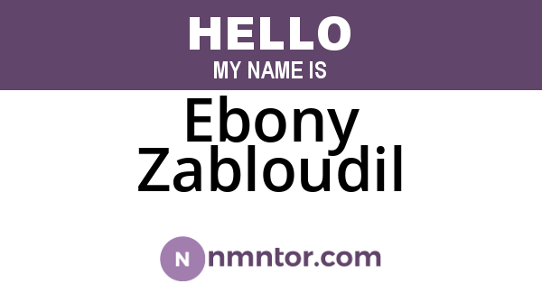 Ebony Zabloudil
