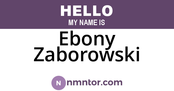 Ebony Zaborowski