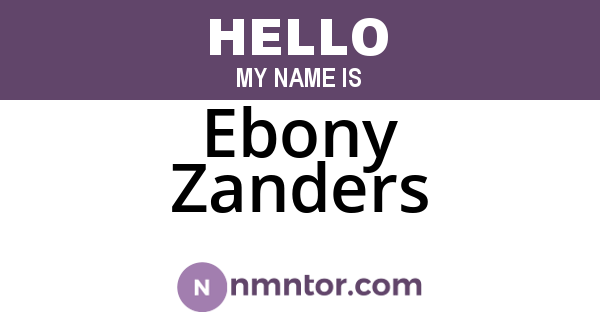 Ebony Zanders