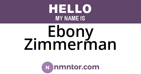Ebony Zimmerman