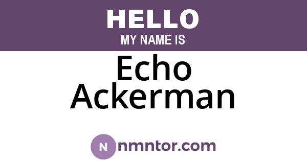 Echo Ackerman