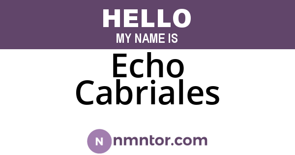 Echo Cabriales