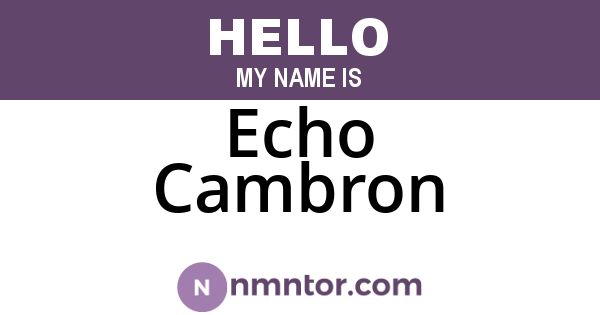 Echo Cambron
