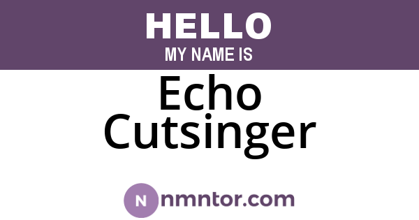 Echo Cutsinger