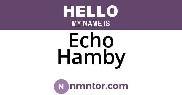 Echo Hamby