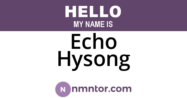 Echo Hysong
