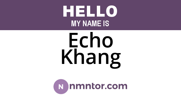 Echo Khang