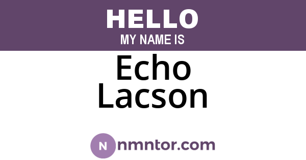 Echo Lacson