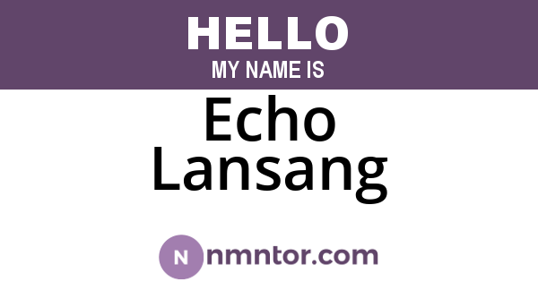 Echo Lansang