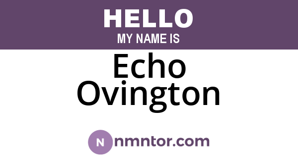 Echo Ovington