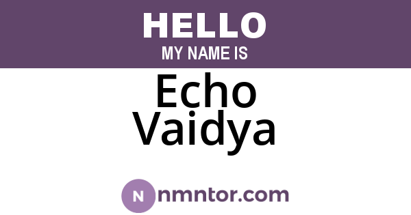 Echo Vaidya