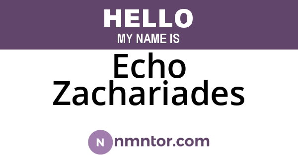 Echo Zachariades