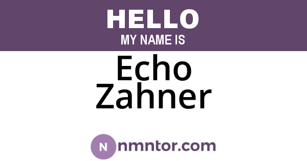 Echo Zahner