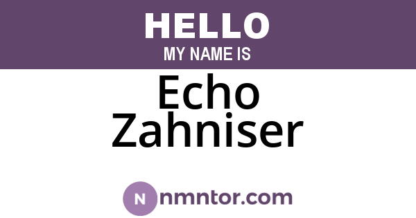 Echo Zahniser